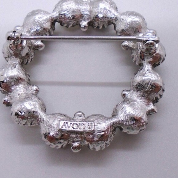 Vintage Avon Silver and Black Pearl Wreath Brooch “Eclipse” Pin 1970’s - Picture 3 of 10